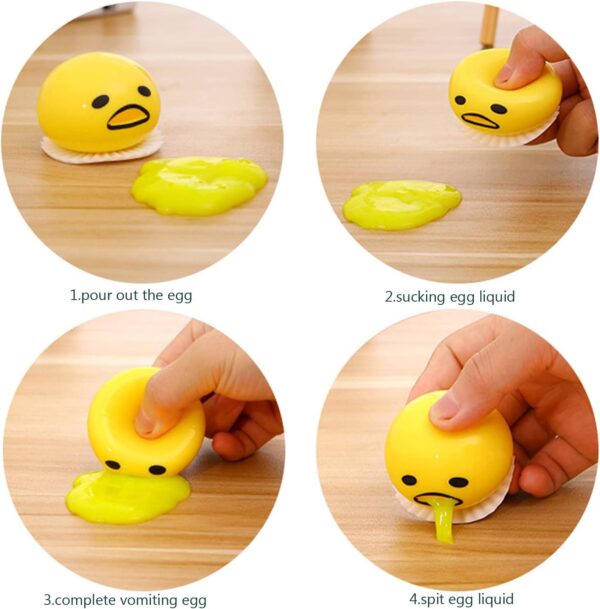 Stress Relief Vomiting Egg Yolk Stress Ball - Novelty Fidget Toy