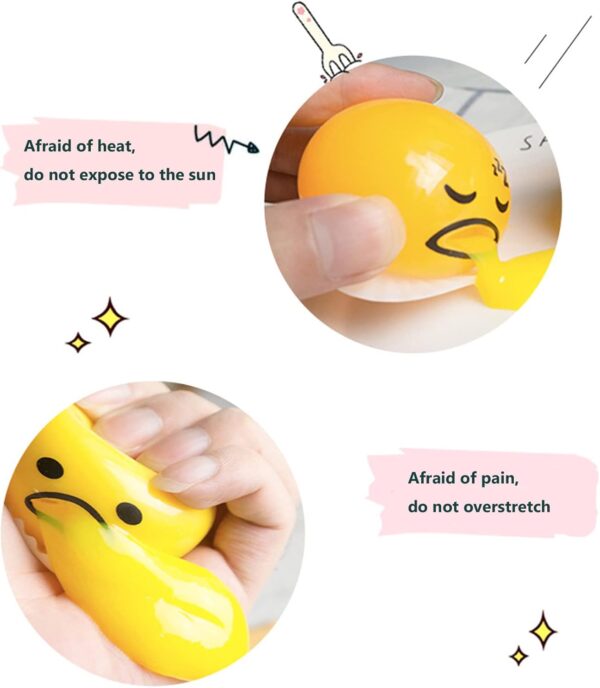 Stress Relief Vomiting Egg Yolk Stress Ball - Novelty Fidget Toy