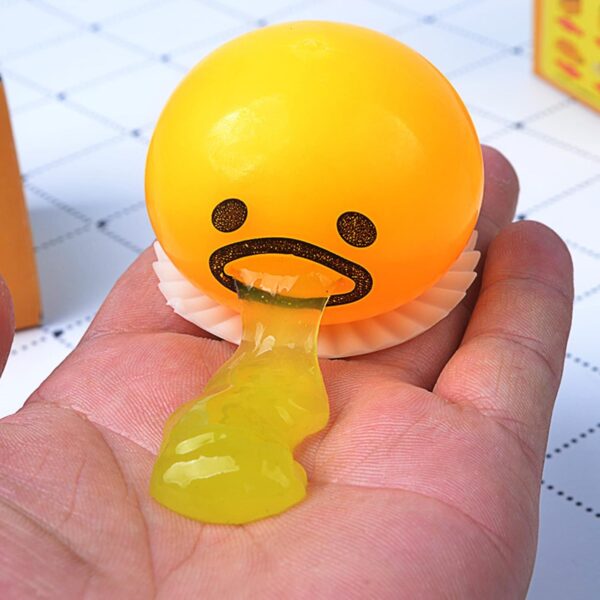 Stress Relief Vomiting Egg Yolk Stress Ball - Novelty Fidget Toy