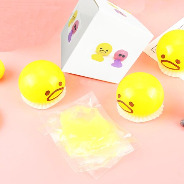 Stress Relief Vomiting Egg Yolk Stress Ball - Novelty Fidget Toy